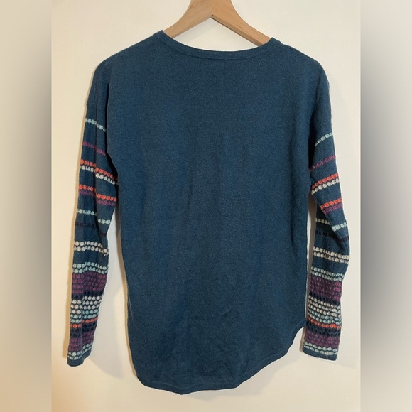 SMARTWOOL Women's Extra Small Shadow Pine Crew Neck Sweater Teal Blue Outdoor - Picture 5 of 8